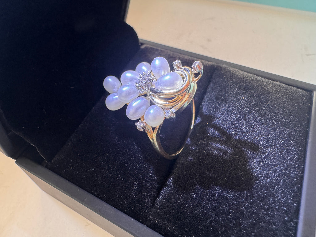 14k Yellow Gold Pearls Rings