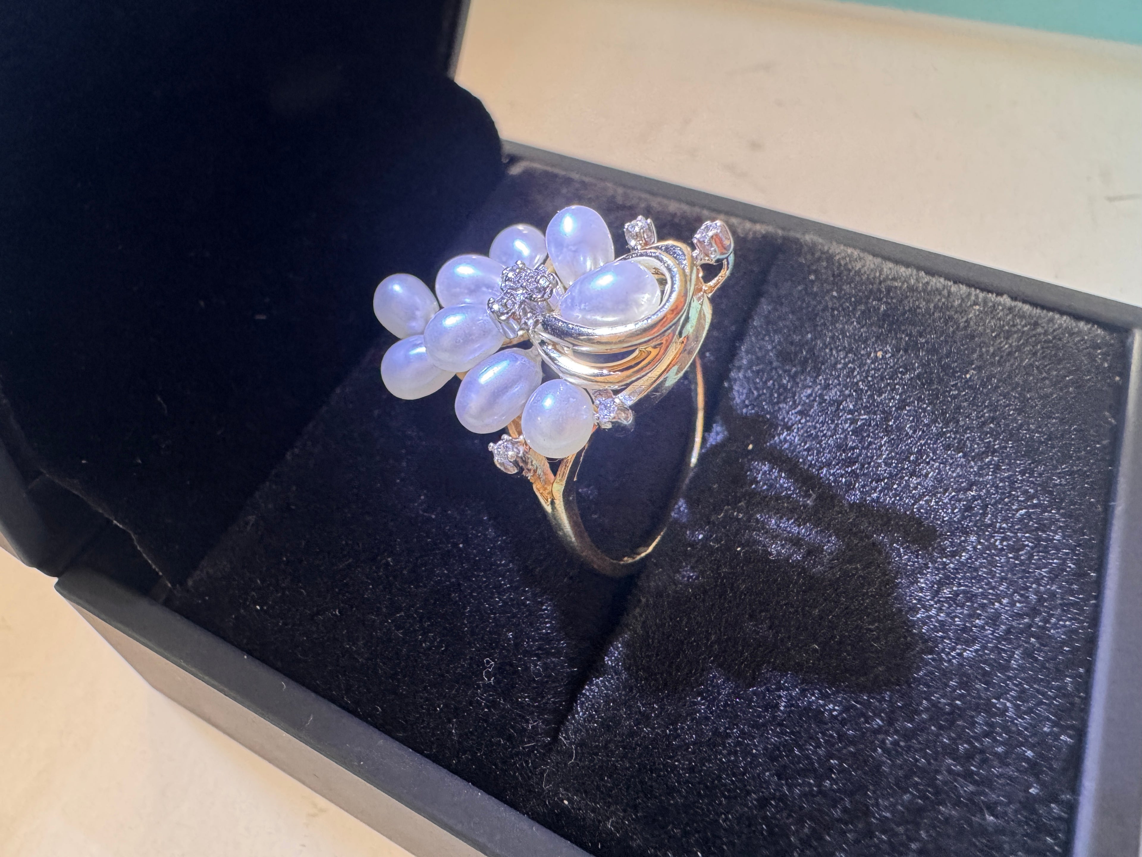 14k Yellow Gold Pearls Rings