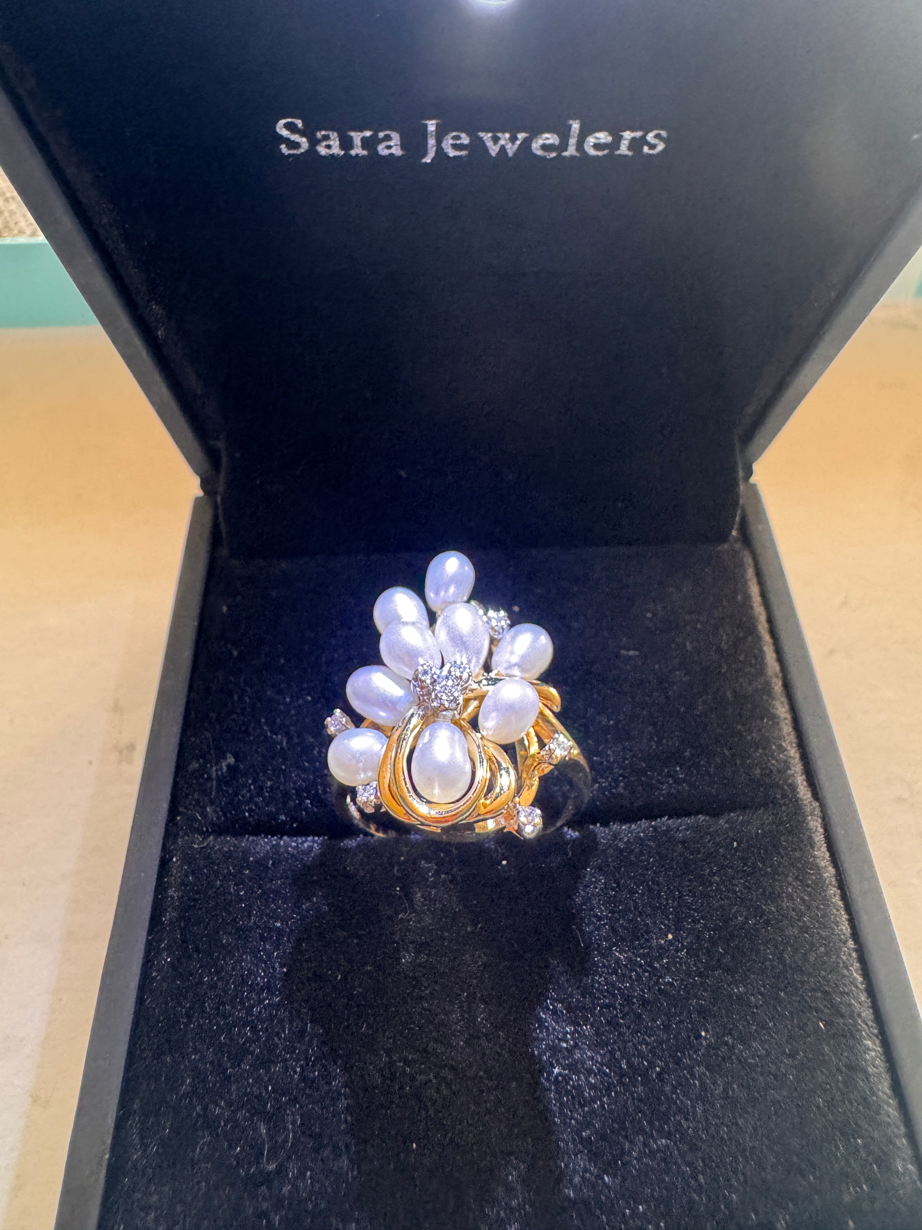 14k Yellow Gold Pearls Rings