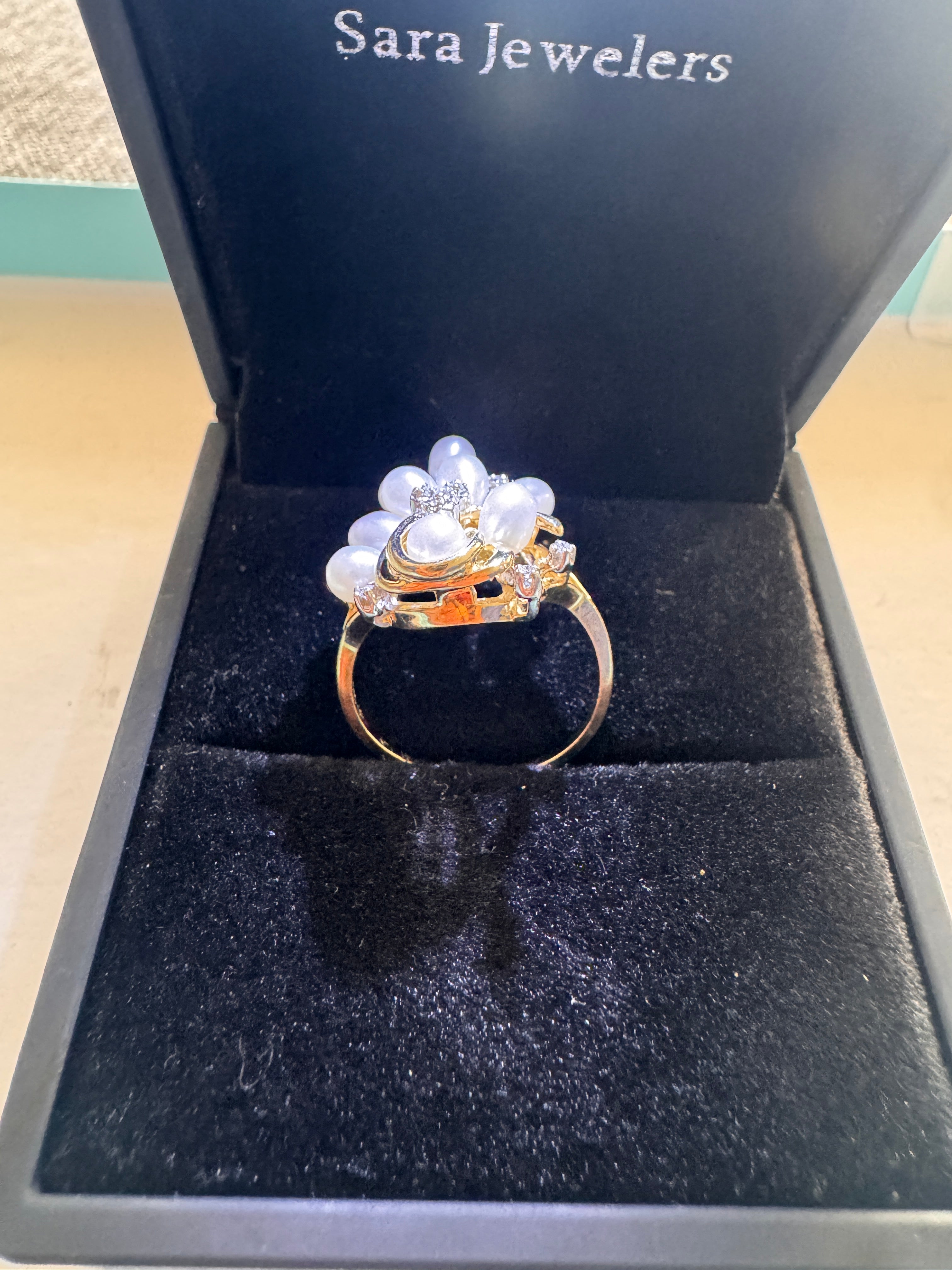 14k Yellow Gold Pearls Rings