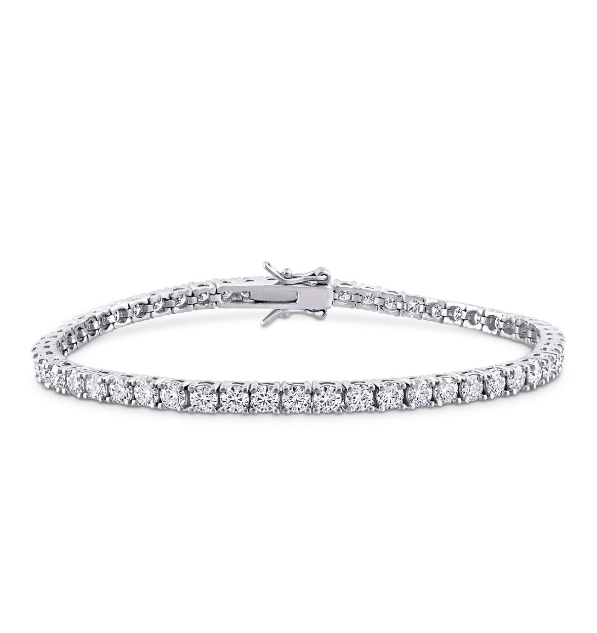 14K white Gold Moissanite Tennis Bracelet
